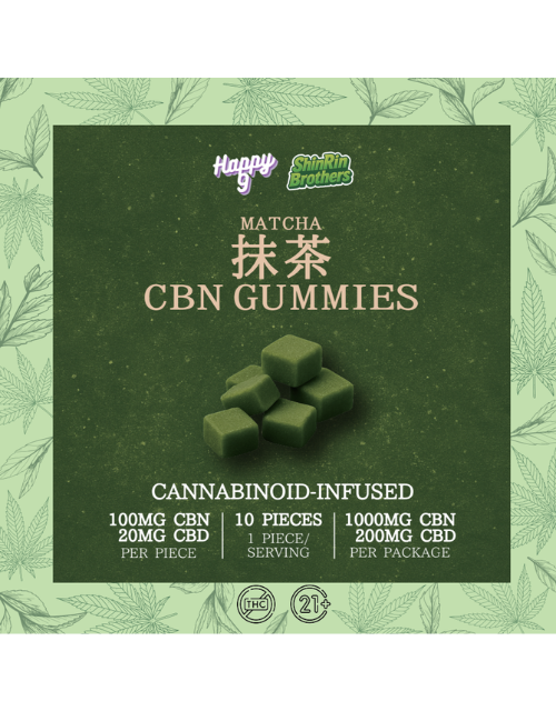CBN抹茶グミ【CBN GUMMIES MATCHA】-Happy9 × ShinRin Brothers-