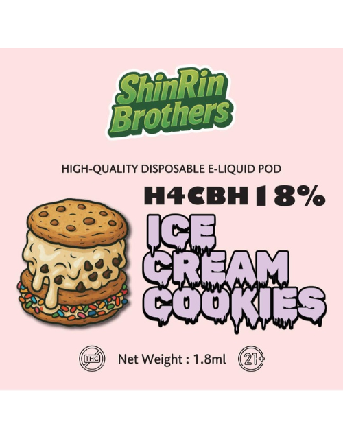 【ICE CREAM COOKIES】H4CBH18% DISPOSABLE E-LIQUID POD 1.8ml -ShinRin Brothers-